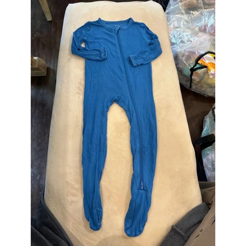 Kyte baby blue zip up pajamas